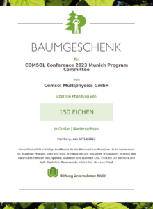 Baumurkunde-COMSOL-Konferenz 2023